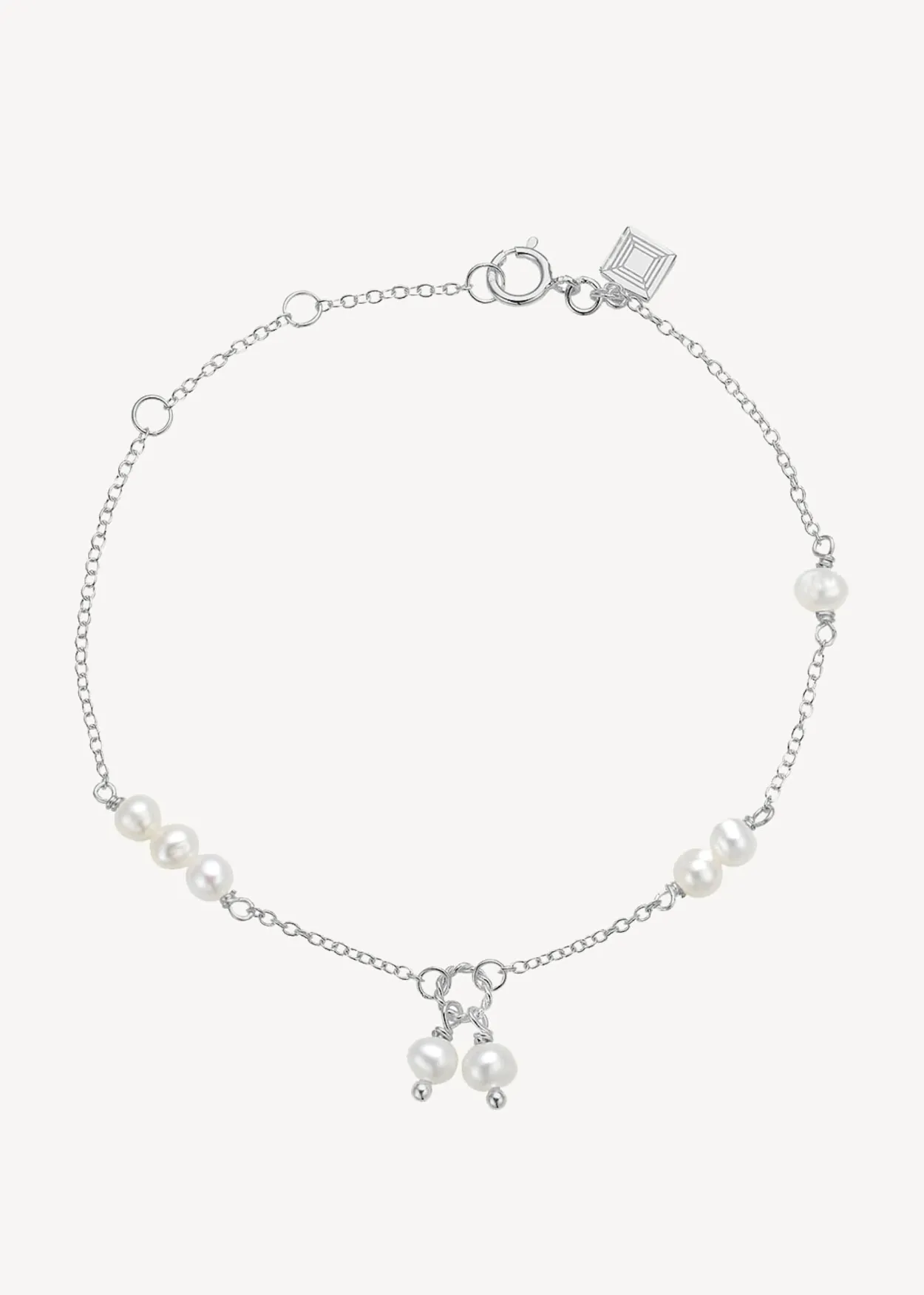 CARRÉ EIFFEL SØLV ARMBÅND MED PERLER - SB 4364 BI 16+1,5+1,5