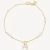 CARRÉ EIFFEL SØLV FORGYLDT ARRMBÅND MED PERLE - FB 4364 BI 16+1,5+1,5cm