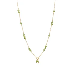 CARRÉ GEM CANDY HALSKÆDE SØLV FORGYLDT MED PERIDOT - FC 4364 PE 38+2,5+2,5CM