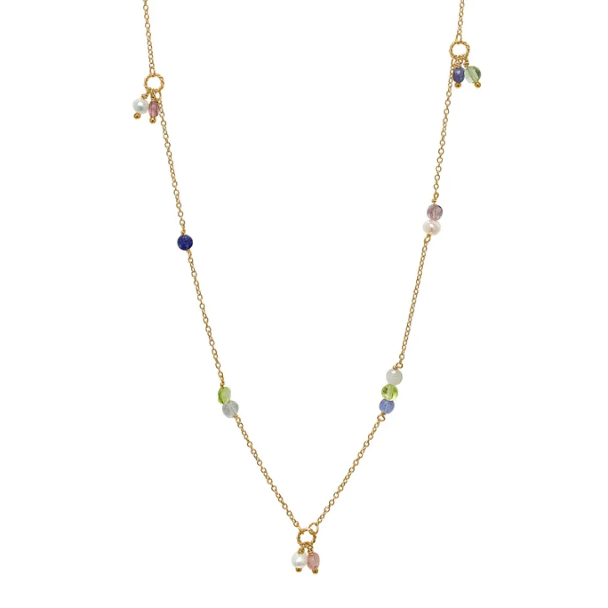 CARRÉ GEM CANDY HALSKÆDE SØLV FORGYLDT - FC 4364 LBBIPSTZPE38+2,5+2,5CM