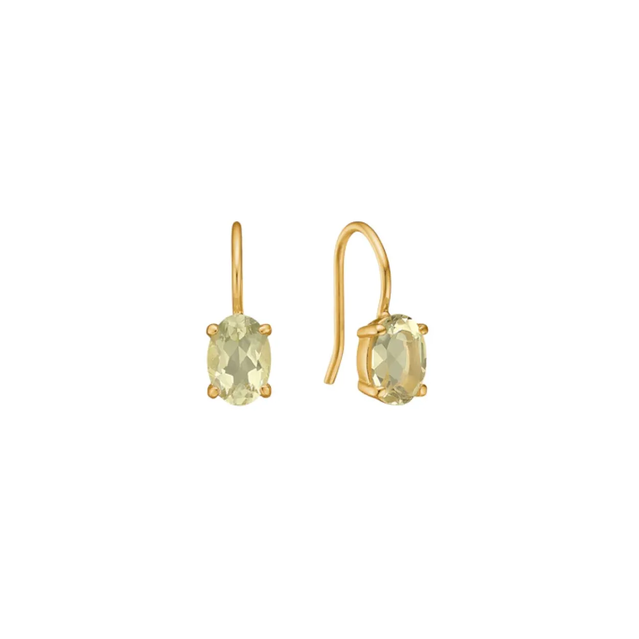 CARRÉ GEM CANDY ØRERING SØLV FORGYLDT MED LEMON KVARTS - FH 4371 LQ