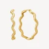 CARRÉ WAVE SØLV FORGYLDT ØRERINGE HOOPS - FH 4525 3CM