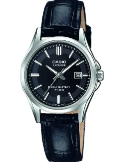 CASIO DAME UR CLASSIC RETRO MED SORT LÆDERREM - LTS-100L-1AVEF