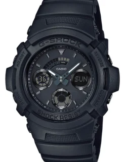 CASIO HERRE UR G-SHOCK ANALOG DIGITAL MED SORT GUMMIREM