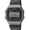 CASIO VINTAGE ILLUMINATOR STÅL SORT - A168WEHB-1AEF