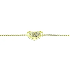 CHRISTOFFERSEN JEWELLERY ARMBÅND FORGYLDT HJERTE MED ZIRKONIA - 9010229-11