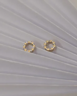 CHRISTOFFERSEN JEWELLERY CIRKEL ØRESTIKKER 14 KARAT GULD MED 0,125 CARAT BRILLANTER – 3000352