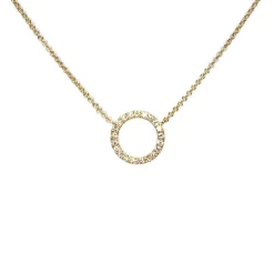 CHRISTOFFERSEN JEWELLERY HALSKÆDE 14 KARAT GULD CIRKEL MED 0,26 CARAT BRILLANTER – 2000182
