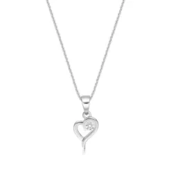 CHRISTOFFERSEN JEWELLERY HALSKÆDE MED HJERTE PLUS STEN - 4570667