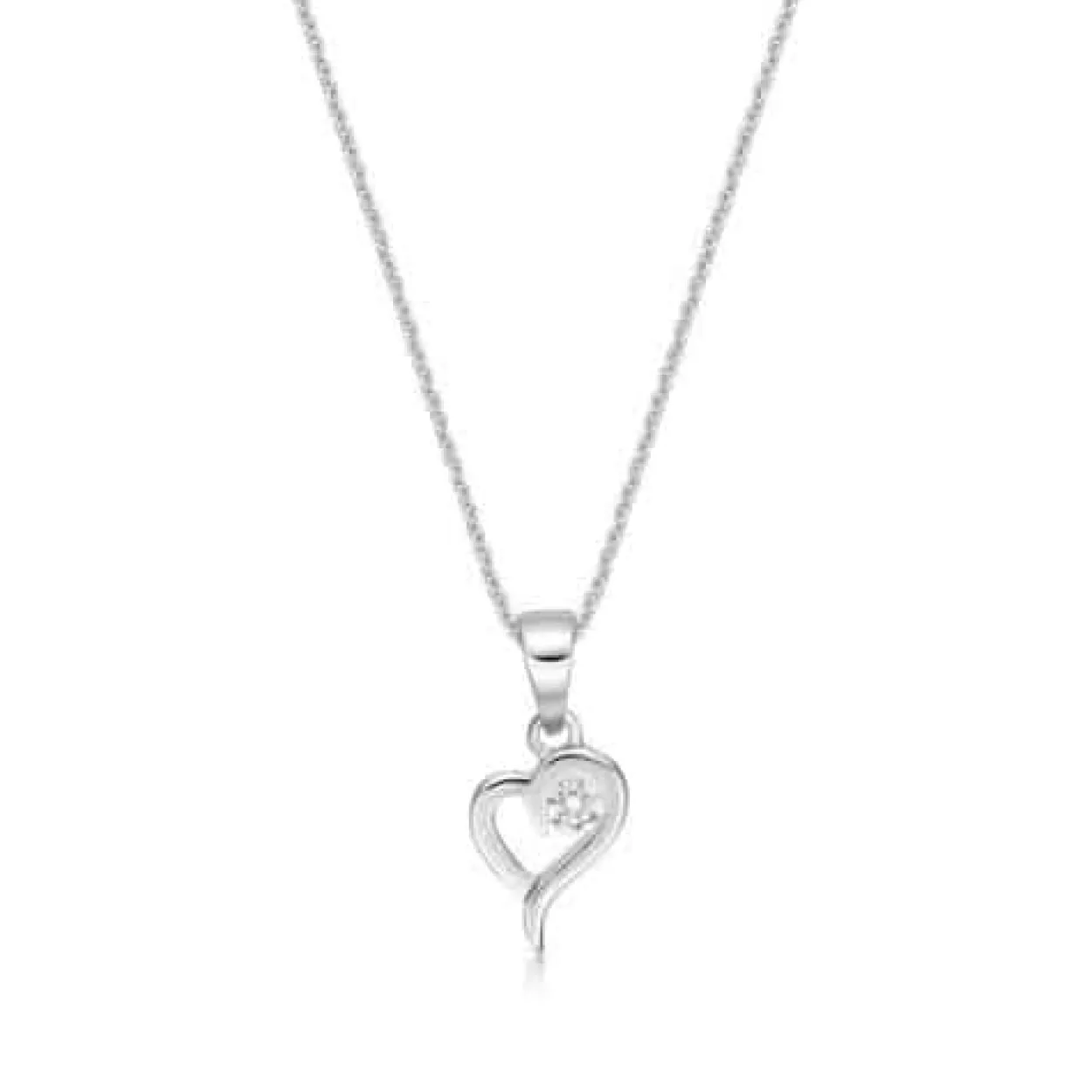 CHRISTOFFERSEN JEWELLERY HALSKÆDE MED HJERTE PLUS STEN - 4570667