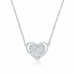 CHRISTOFFERSEN JEWELLERY HALSKÆDE HJERTE SØLV MED ZIRKONIA - 2010233