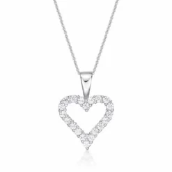 CHRISTOFFERSEN JEWELLERY HALSKÆDE HJERTE SØLV MED ZIRKONIA - 4510008