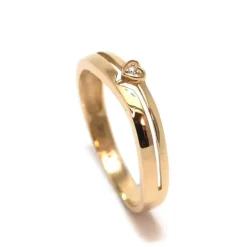 CHRISTOFFERSEN JEWELLERY HJERTE RING 14 KARAT GULD MED BRILLANT - 5001256