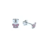 CHRISTOFFERSEN JEWELLERY ØRERINGE STIK SOMMERFUGL SØLV MED LYSERØD EMALJE - 3070916-13