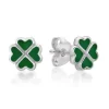 CHRISTOFFERSEN JEWELLERY ØRERINGE MED FIRKLØVER GRØN - 3071048-6