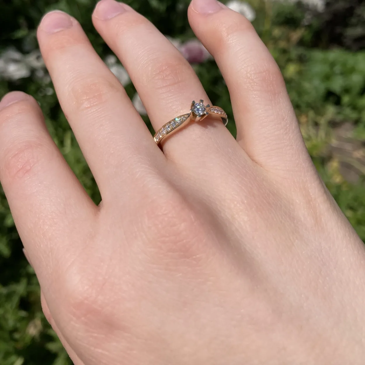 CHRISTOFFERSEN JEWELLERY RING 14 KARAT GULD MED BRILLANTER - 5000892