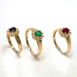 CHRISTOFFERSEN JEWELLERY ROSET RING 14 KARAT MED SMARAGD OG BRILLANTER - 5070256G-SM