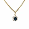 CHRISTOFFERSEN JEWELLERY ROSET VEDHÆNG 14 KARAT GULD MED SAFIR OG BRILLANTER - 4070256G-SA