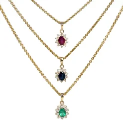 CHRISTOFFERSEN JEWELLERY ROSET VEDHÆNG 14 KARAT GULD MED RUBIN OG BRILLANTER - 4070256G-RU