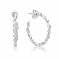 CHRISTOFFERSEN JEWELLERY SØLV RHODINERET CREOL SNOET 30 MM- 3011012
