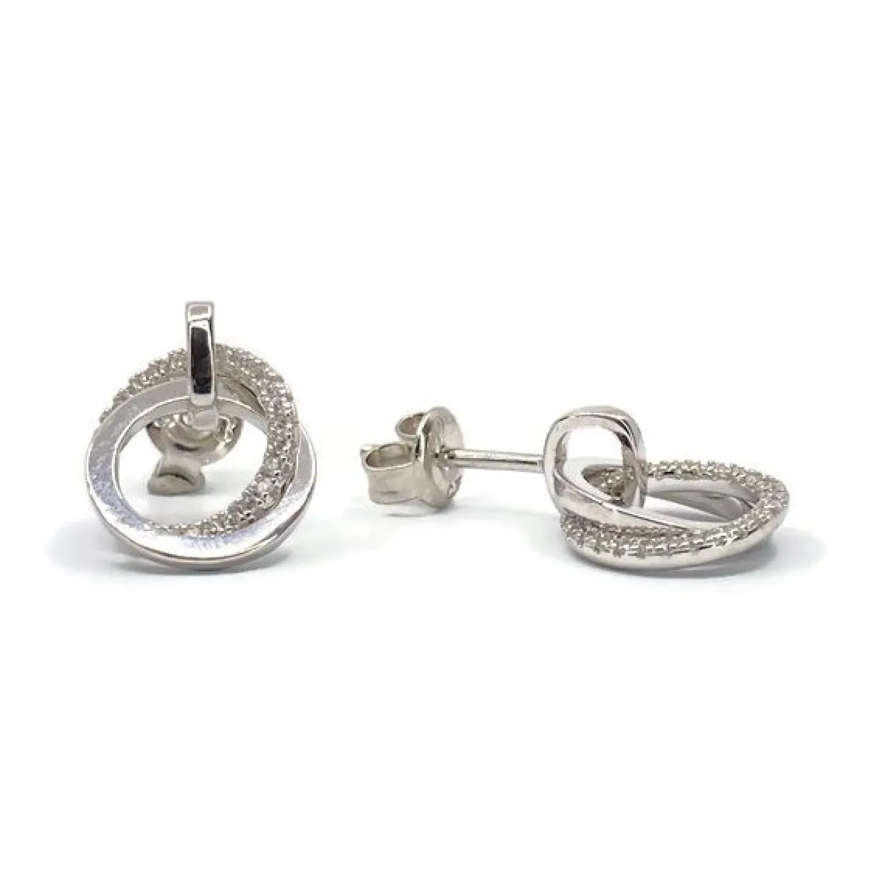 CHRISTOFFERSEN JEWELLERY SØLV ØRERINGE CIRKEL MED ZIRKONIA - 3070918
