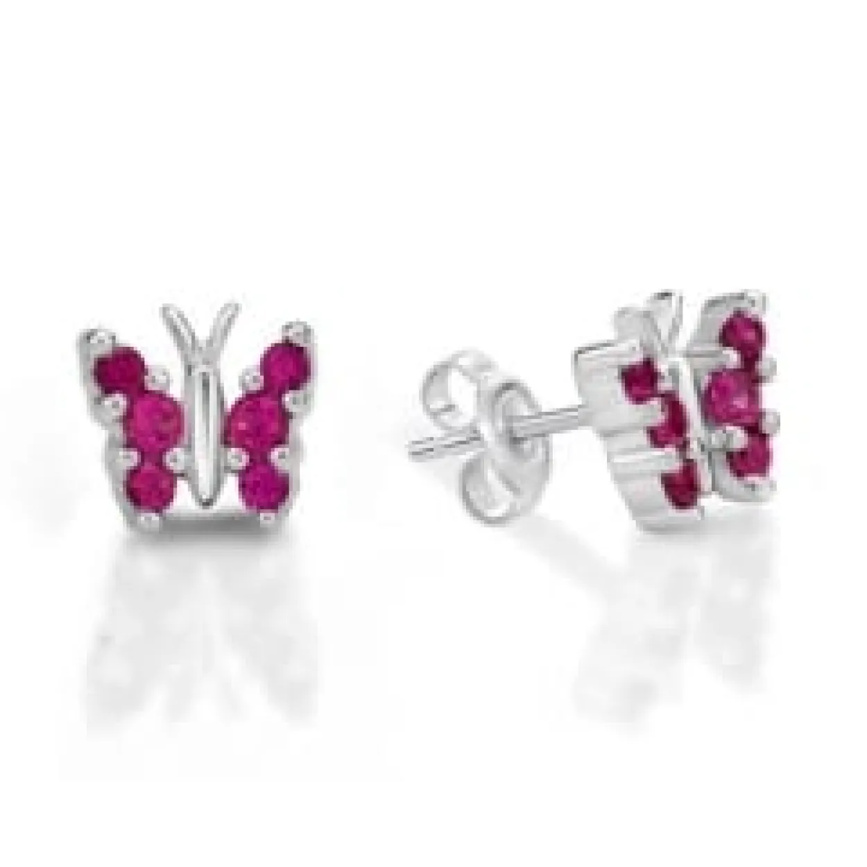 CHRISTOFFERSEN JEWELLERY SOMMERFUGL I SØLV MED RØDE ZIRKONIA - 3060897-4