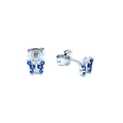 CHRISTOFFERSEN JEWELLERY SOMMEFUGL ØRERINGE I SØLV MED BLÅ ZIRKONIA - W3060897-9
