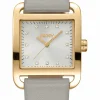 DKNY CITY MIDI UR DAME MED GRÅ LÆDERREM - DK1L004L0025