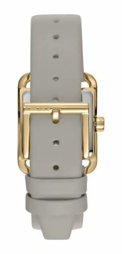 DKNY CITY MIDI UR DAME MED GRÅ LÆDERREM - DK1L004L0025
