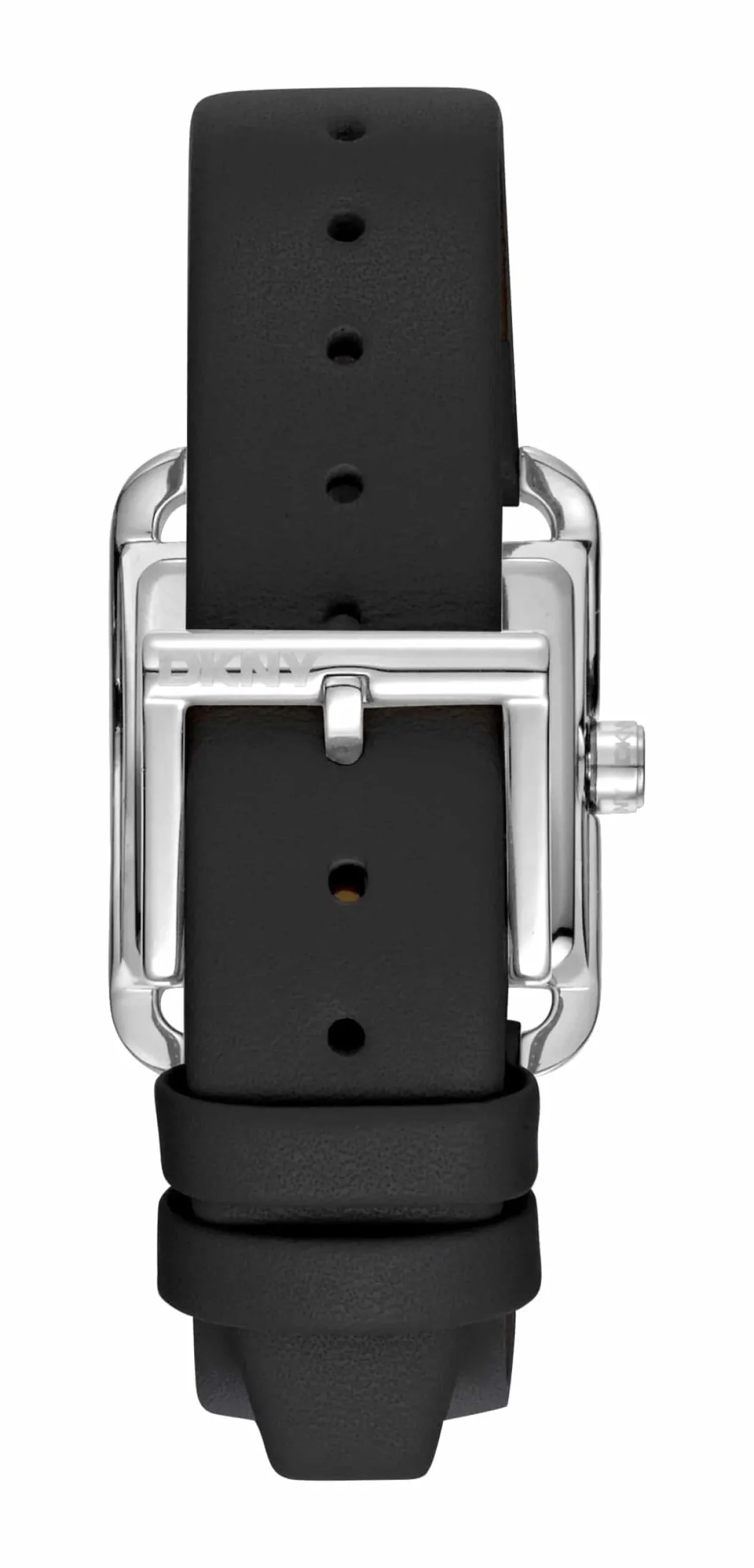 DKNY CITY MIDI UR DAME STÅL MED SORT LÆDERREM - DK1L004L0015