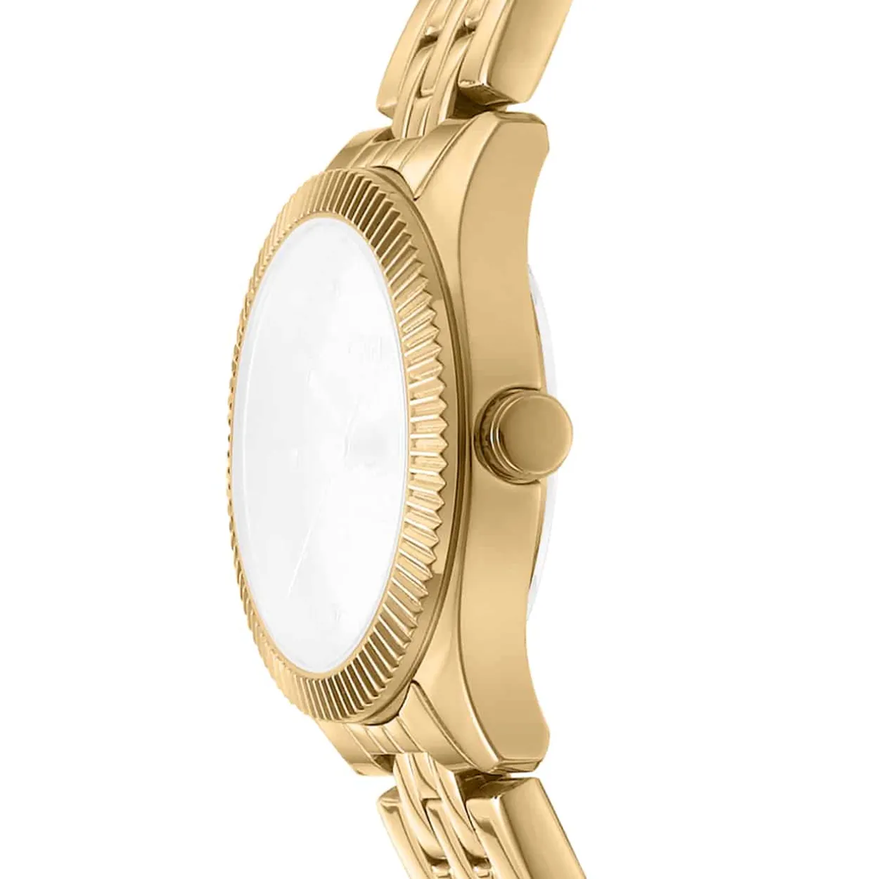 DKNY LOGO UR DAME GULD FAVRET MED LÆNKE - DK1L126M0055