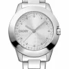 DKNY PARK AVE LOGO UR DAME STÅL MED LÆNKE - DK1L021M0035