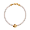 FLORA DANICA ARMBÅND ROSA SILKESNOR FORGYLDT FIRKLØVER - FLC-SILK-ROSE-18-G.