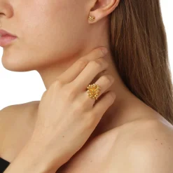 FLORA DANICA DILD RING SØLV FORGYLDT STOR - DF-StRi-G
