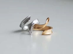 FLORA DANICA GRÆS RING SØLV FORGYLDT STATEMENT - GR-StRi-G