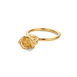 FLORA DANICA ROSE STATEMENT RING I FORGYLDT SØLV - ROS-RI-G