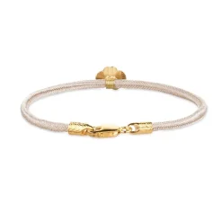 FLORA DANICA SILKE ARMBÅND FIRKLØVER ROSA FORGYLDT SØLV - FLC-SILK-ROSE-16-G
