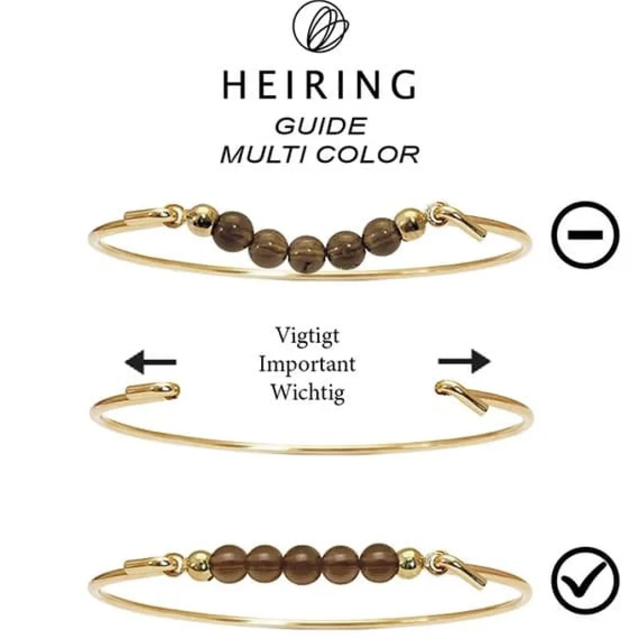 HEIRING AQUAMARIN TOP TIL MULTI ARMRING I FORGYLDT SØLV - 53-4-18FG