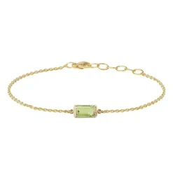HEIRING ARMBÅND SQUARE GRØN PERIDOT SØLV FORGYLDT - 29-9-94FG