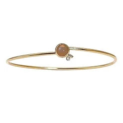 HEIRING KOULÉ ARMRING MED PEACH MÅNESTEN OG BRILLANT - 53-5-12FG