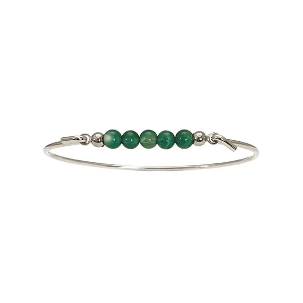 HEIRING MULTI BANGLE ARMBÅND SØLV MED GRØN AGAT - 53-4-02RH