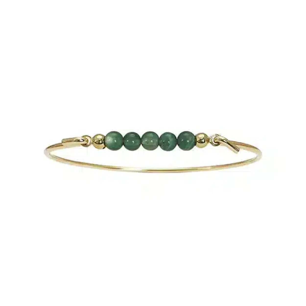 HEIRING MULTI FORGYLDT BANGLE ARMBÅND GRØN AGAT - 53-4-02FG