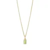 HEIRING SQUARE FORGYLDT SØLV VEDHÆNG MED PERIDOT - 29-9-82FG