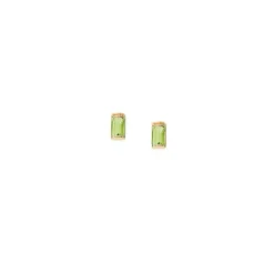 HEIRING SQUARE ØRESTIK I FORGYLDT SØLV MED GRØN PERIDOT - 52-9-02FG