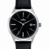 INEX DAME UR TITAN DATO MED SORT LÆDERREM - A12165T5I