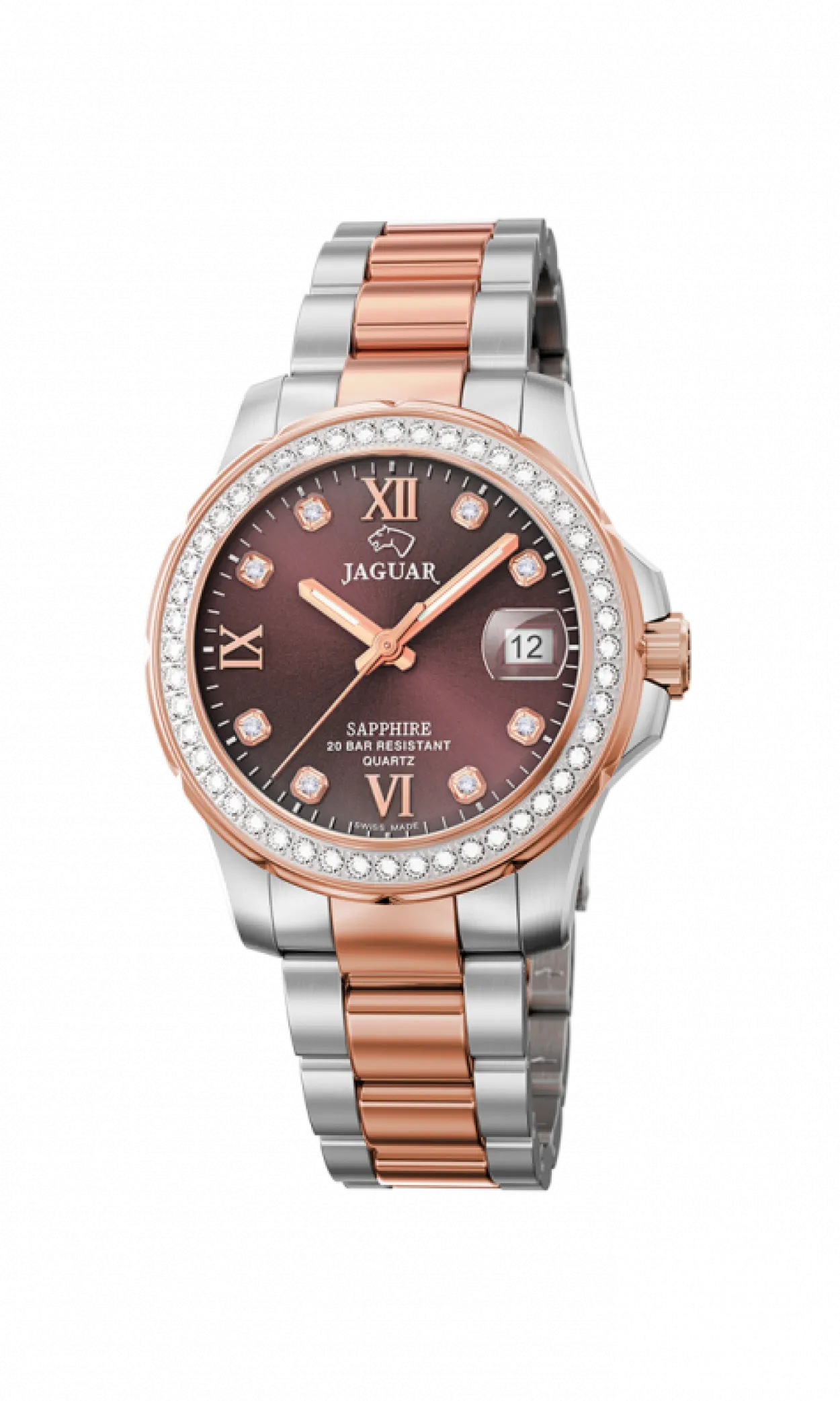 JAGUAR LADY DIVER STÅL/ROSA - J894/2