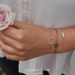 JOANLI NOR ANNANOR ARMBÅND SØLV CIRKEL MED ZIRKONIA - 80450110900