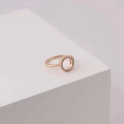 JOANLI NOR ANNANOR RING SØLV ROSA FORGYLDT MED ZIRKONIA - 104503479