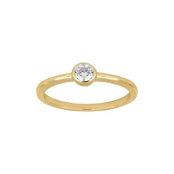 JOANLI NOR HANNANOR RING 4MM RØR SØLV FORGYLDT - 145 107-3