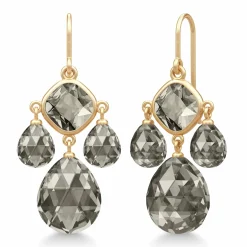 JULIE SANDLAU OLIVIA CHANDELIER FORGYLDT SØLV MED SMOKEY KRYSTALLER – HKS777GDSMCR